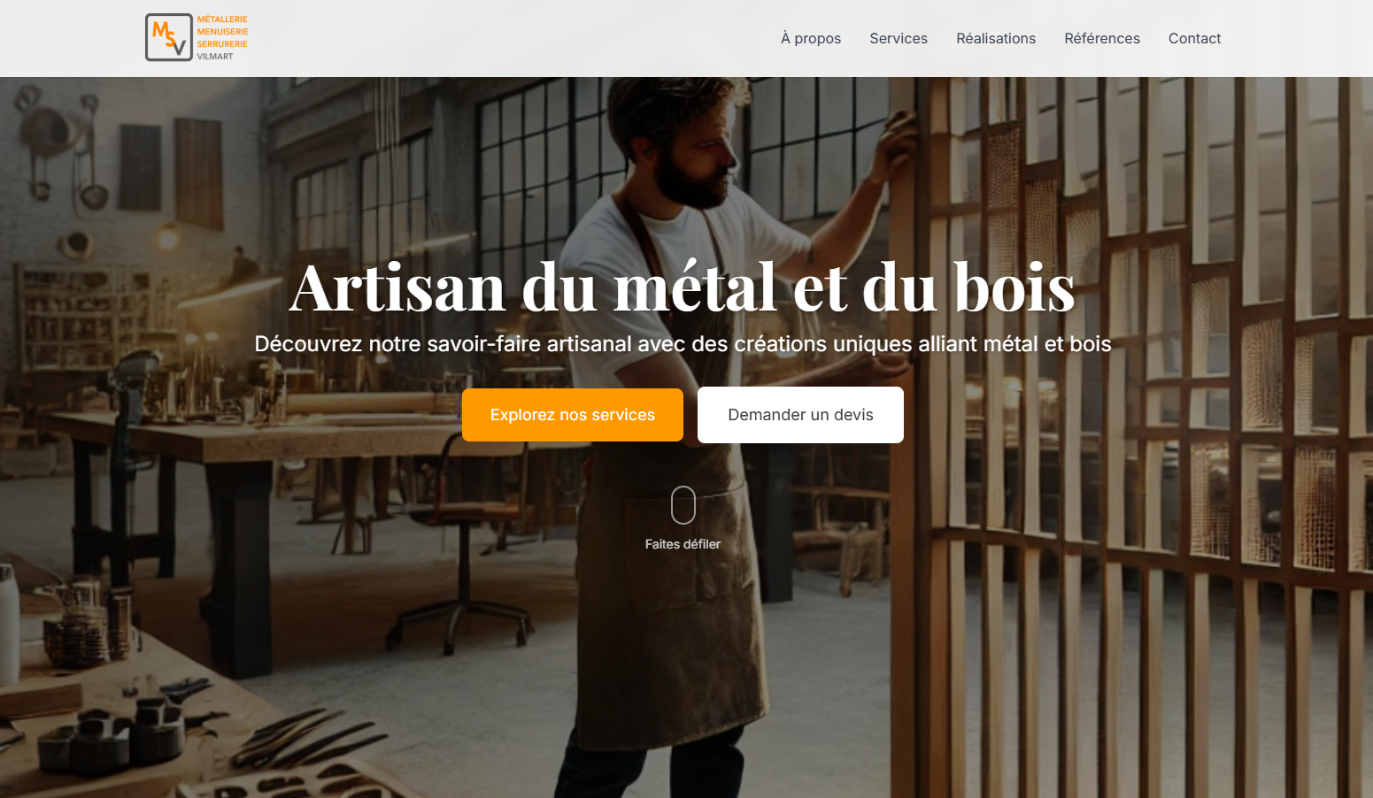 Atelier MSV — Page d'accueil